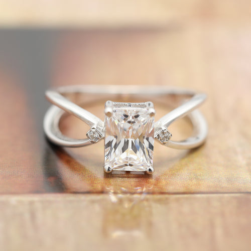 1.50 ct Octagon Moissanite Engagement Ring