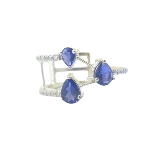 Blue Mirage – Teardrop Blue Stone Statement Ring