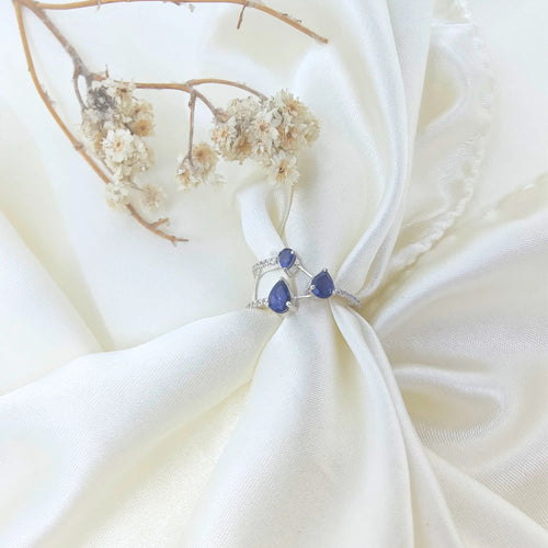 Blue Mirage – Teardrop Blue Stone Statement Ring