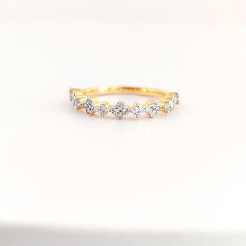 Floral Diamond Simulant Ring - AAA+ Certified