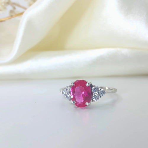 Scarlet Trillia – Ruby Oval Ring | AAA+ Quality