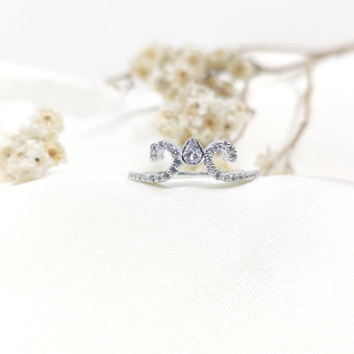 Swan Embrace Ring -  Graceful Pavé Swirl Band