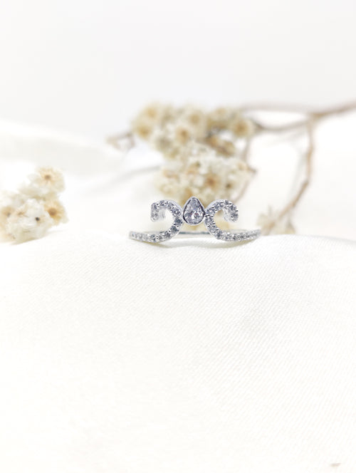 Swan Embrace Ring -  Graceful Pavé Swirl Band