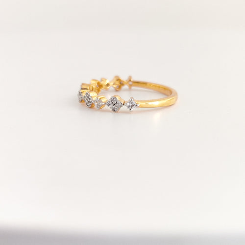 Floral Diamond Simulant Ring - AAA+ Certified