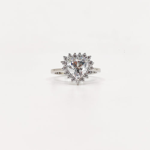 Celeste Love – Heart Solitaire Halo Ring