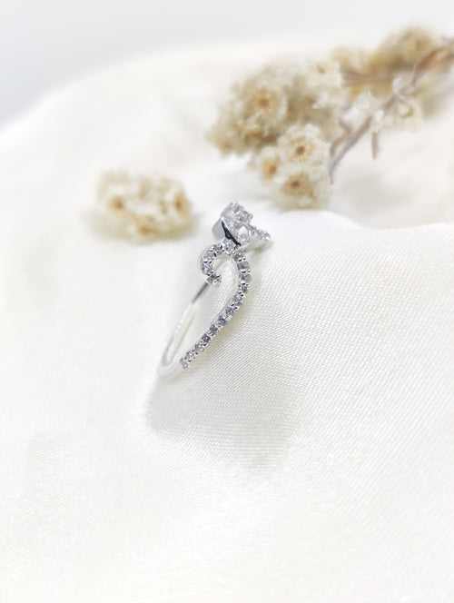 Swan Embrace Ring -  Graceful Pavé Swirl Band