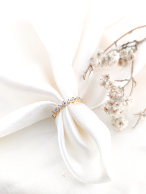 Floral Diamond Simulant Ring - AAA+ Certified