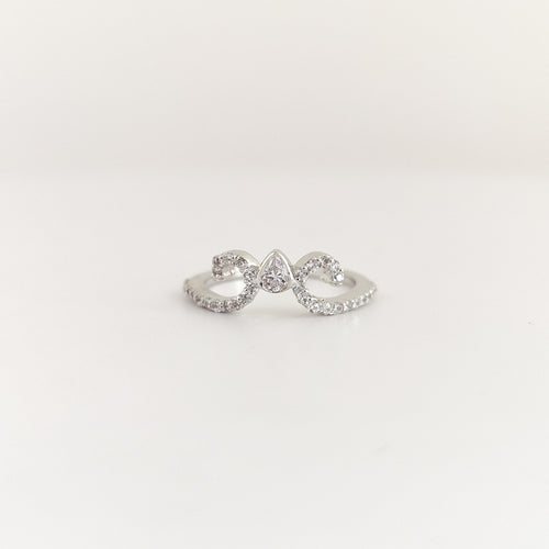 Swan Embrace Ring -  Graceful Pavé Swirl Band