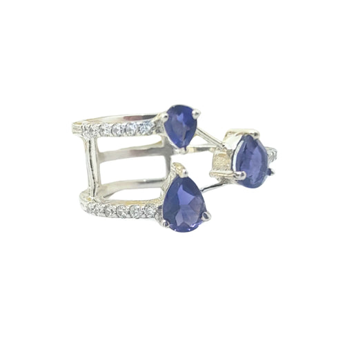 Blue Mirage – Teardrop Blue Stone Statement Ring