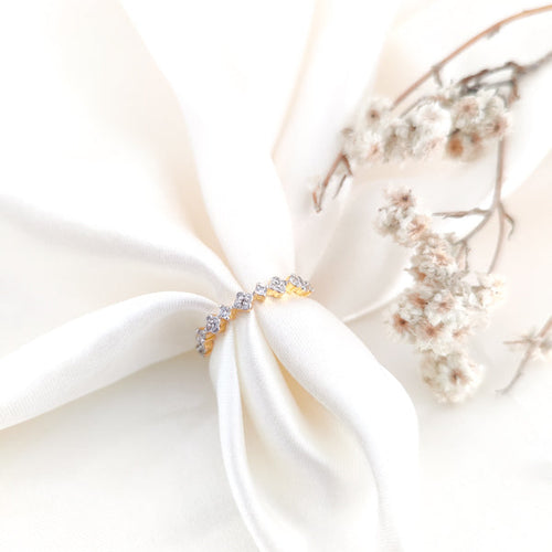 Floral Diamond Simulant Ring