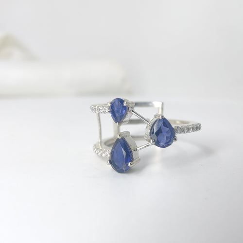 Blue Mirage – Teardrop Blue Stone Statement Ring