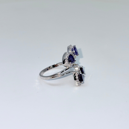 Midnight Prism – Trillion Cut Iolite Ring in 92.5 Sterling Silver