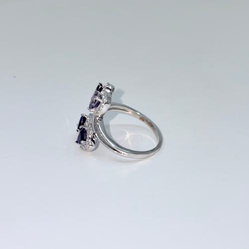 Midnight Prism – Trillion Cut Iolite Ring in 92.5 Sterling Silver