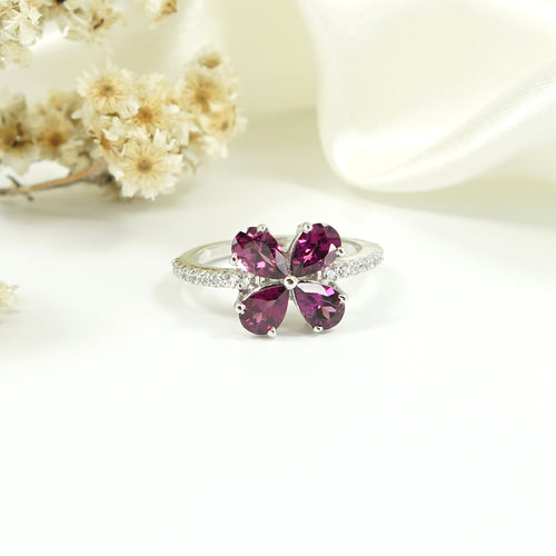 Rhodolite Engagement Ring