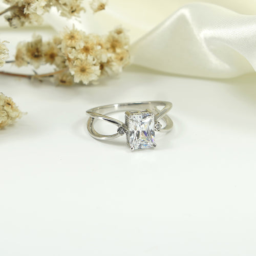 1.50 ct Octagon Moissanite Engagement Ring – Certified DEF VVS