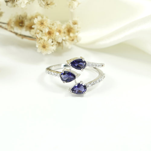 Enchanted Pear Simulant Ring – Sterling Silver Engagement Ring