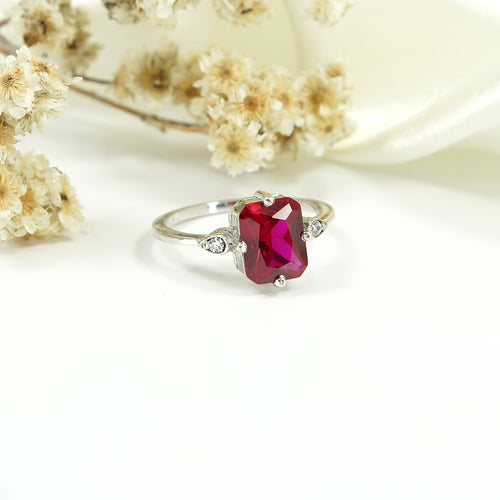 Triple Ruby Stone Ring