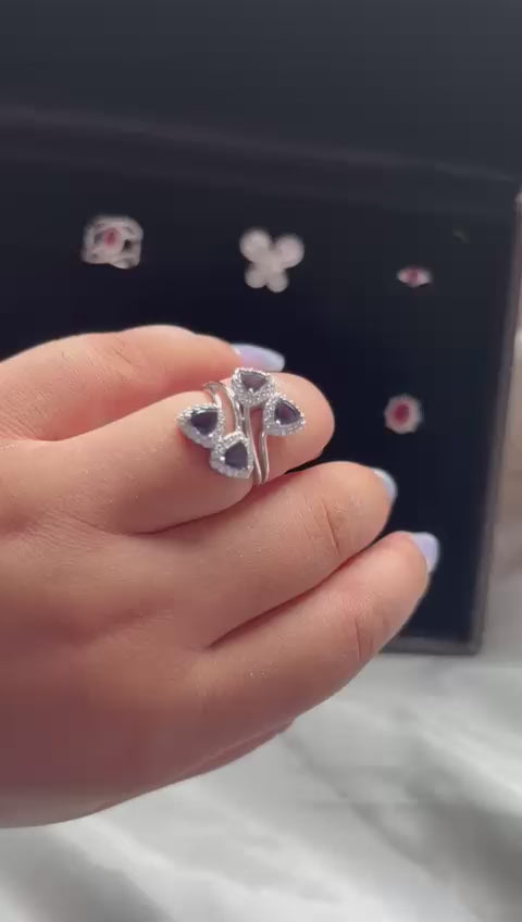 Trillion Iolite Ring.