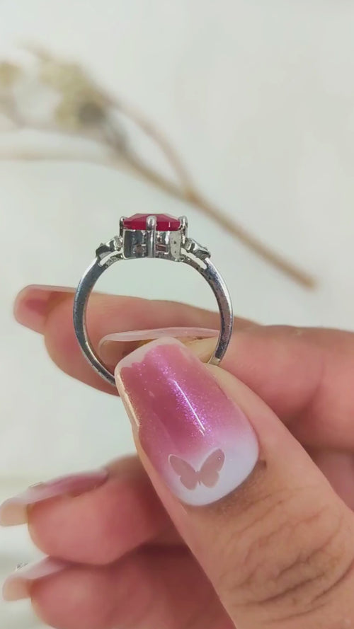 1.50 Ct Pigeon Blood Ruby Ring features a stunning deep red gemstone