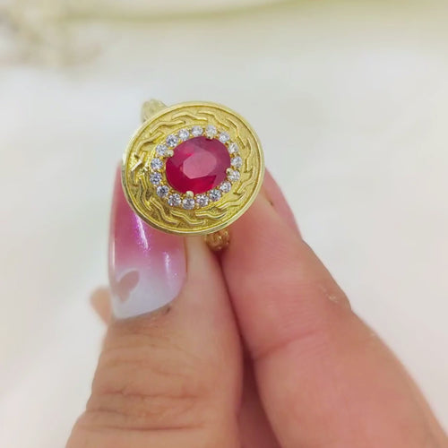 1.50 Ct Natural Ruby Filigree Ring – Certified Red Stone