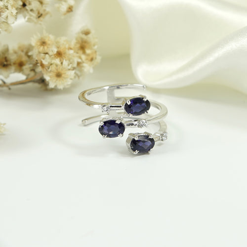  three natural Iolite gemstones 